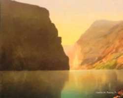 Free download Digital Pastel Drawing of the Geirangerfjord in Norway free photo or picture to be edited with GIMP online image editor