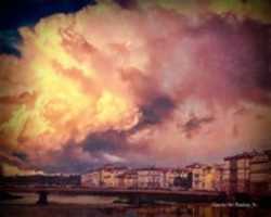 Free download Digital Pastel Drawing of the Ponte Amerigo Vespucci in Florence, Italy free photo or picture to be edited with GIMP online image editor