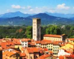 Free download Digital Pastel Drawing of the View from the Torre Guinigi in Lucca, Italy free photo or picture to be edited with GIMP online image editor