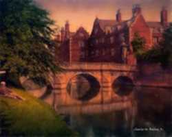 Free download Digital Pastel Drawing of the Wren Bridge at St. Johns College free photo or picture to be edited with GIMP online image editor