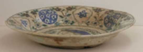 Free download Dish Depicting a Woman Bust and Floral Decoration free photo or picture to be edited with GIMP online image editor