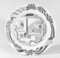Free download Dish with a scene of tea cultivation (one of a pair) free photo or picture to be edited with GIMP online image editor
