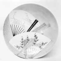 Free download Dish with Decoration of Floating Fans of Bamboo and Plum Motif free photo or picture to be edited with GIMP online image editor