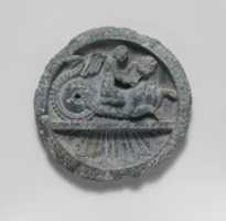 Free download Dish with Winged Eros Riding a Lion-Headed Sea Monster free photo or picture to be edited with GIMP online image editor