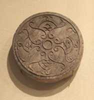 Free download Disk Stone with a Four-Part Tracery Design of Palmettes free photo or picture to be edited with GIMP online image editor