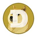 OffiDocs Chromium 中的 Chrome 网上商店扩展程序的 BitcoinFan 屏幕显示的狗狗币欧元价格
