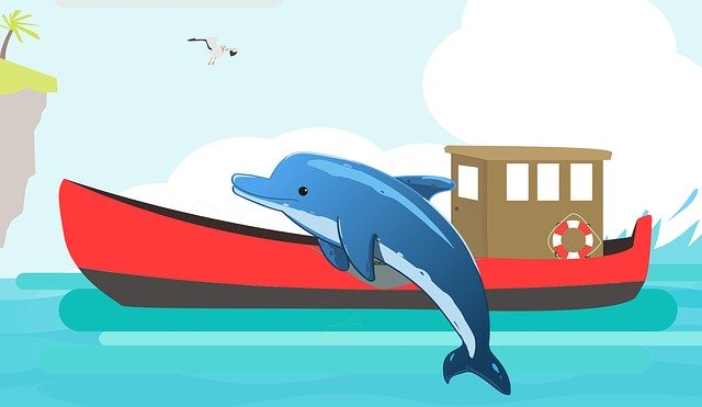 免费下载海豚海洋动物免费插图以使用 GIMP 在线图像编辑器进行编辑