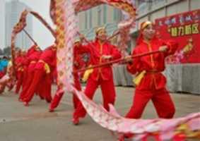 Free download Dragon Dancers celebrating Lunar New Year free photo or picture to be edited with GIMP online image editor