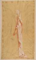 Free download Drapery Study for Sainte-Clotilde (upper register); verso: Standing Soldier; (studies for wall paintings in the Chapel of Saint Remi, Sainte-Clotilde, Paris, 1858) free photo or picture to be edited with GIMP online image editor