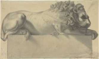 Free download Drawing after a Lithograph of a Recumbent Lion. free photo or picture to be edited with GIMP online image editor