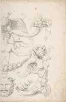 Free download Drawing of a Grotesque after a 16th-century Decorative Relief. free photo or picture to be edited with GIMP online image editor