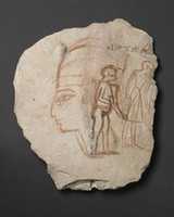 Free download Drawing of a Ramesside King and Two Standing Figures free photo or picture to be edited with GIMP online image editor