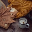 Dry leaves, books and wool hats  screen for extension Chrome web store in OffiDocs Chromium