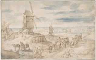 Free download Dutch Landscape with Windmills free photo or picture to be edited with GIMP online image editor