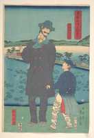 Free download Dutchman and Child Viewing the Benten Shrine at Shinobazu Pond free photo or picture to be edited with GIMP online image editor