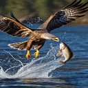 Eagle catching fish wallpaper  screen for extension Chrome web store in OffiDocs Chromium