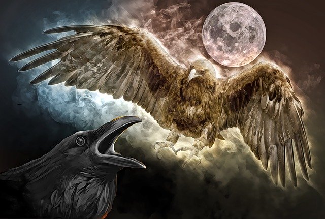 Kostenloser Download der kostenlosen Eagle Fantasy Crow-Illustration, die mit dem GIMP-Online-Bildeditor bearbeitet werden kann