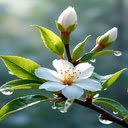 Elegant white flower  screen for extension Chrome web store in OffiDocs Chromium