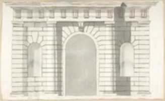 Free download Elevation Design for the Entrance to Orti Farnesiani by Vignola free photo or picture to be edited with GIMP online image editor