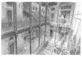 Bezpłatne pobieranie Enclosed Courtyard [ Dishonored Concept Art ] darmowe zdjęcie lub obraz do edycji za pomocą internetowego edytora obrazów GIMP