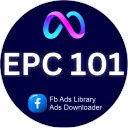 EPC 101 FB Library Ads Downloader  screen for extension Chrome web store in OffiDocs Chromium