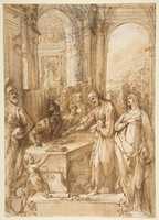 Free download Esther and Mordecai before King Ahasuerus (Esther 8:1- 12) free photo or picture to be edited with GIMP online image editor