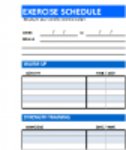 Free download Exercise and Fitness Schedule Template DOC, XLS or PPT template free to be edited with LibreOffice online or OpenOffice Desktop online