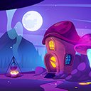 Fairytale Gnome House Made of Mushroom at Night  screen for extension Chrome web store in OffiDocs Chromium