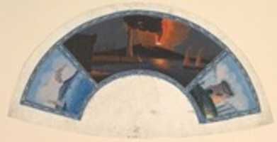 Free download Fan Design with Eruption of Vesuvius and the Tomb of Virgil free photo or picture to be edited with GIMP online image editor