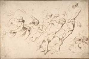 Free download Fantastic Subject: Five Nude Male Figures Punishing Another free photo or picture to be edited with GIMP online image editor