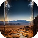 fantasy crystal door with desert landscape  screen for extension Chrome web store in OffiDocs Chromium