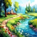 fantasy style scene with mountains landscape  screen for extension Chrome web store in OffiDocs Chromium
