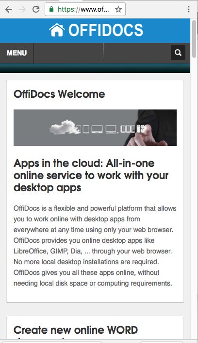 OffiDocs-Website für Mobilgeräte