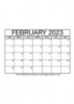 Kostenloser Download der Kalender-Vorlage für Februar 2023 in Microsoft Word, Excel oder Powerpoint, kostenlos zur Bearbeitung mit LibreOffice online oder OpenOffice Desktop online