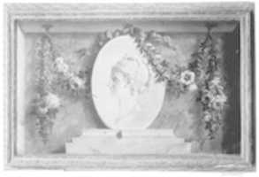 Free download Female bust on an oval medallion draped with a garland (one of a pair) free photo or picture to be edited with GIMP online image editor