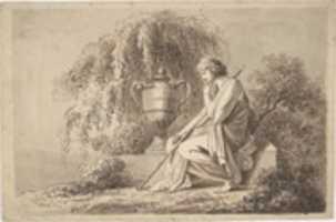 Free download Female Figure Seated Beside an Urn free photo or picture to be edited with GIMP online image editor