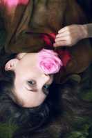 Free download Female with rose flower free photo or picture to be edited with GIMP online image editor