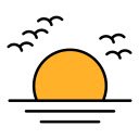 Fiery Ocean Sunset  screen for extension Chrome web store in OffiDocs Chromium