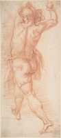 Free download Figure of a Man Throwing Stones (recto); Study of a Man (?) (verso) free photo or picture to be edited with GIMP online image editor