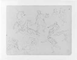 Free download Figure Sketches, Including Pegasus and Perseus with Head of Medusa; (Rape of Persephoney?) (from Sketchbook) free photo or picture to be edited with GIMP online image editor