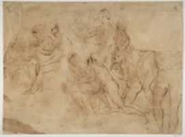 Free download Figure studies: copy in reverse of a Raphael drawing in Frankfurt which is a study for the Disputa free photo or picture to be edited with GIMP online image editor