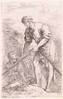 Free download Figurine: Man with Fishing Net and Two Other Figures free photo or picture to be edited with GIMP online image editor