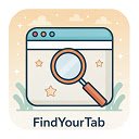 Find Your Tab  screen for extension Chrome web store in OffiDocs Chromium