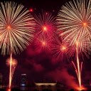 Fireworks glow red  screen for extension Chrome web store in OffiDocs Chromium