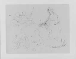 Free download Five Figure Sketches: A Woman Descending a Staircase; Two Children Fishing; Male Seated; Woman Seated (from Sketchbook) free photo or picture to be edited with GIMP online image editor