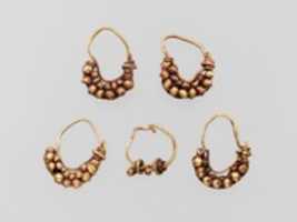 Free download Five gold earrings with spherical elements free photo or picture to be edited with GIMP online image editor