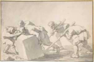 Free download Five Men Pushing a Block of Stone free photo or picture to be edited with GIMP online image editor