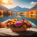 flower basket wallpaper next to the lake  screen for extension Chrome web store in OffiDocs Chromium