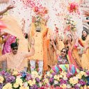 Flower tossing ceremony  screen for extension Chrome web store in OffiDocs Chromium