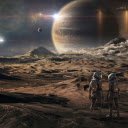 Flying saucers and astronauts  screen for extension Chrome web store in OffiDocs Chromium